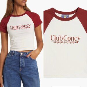 nwt CONEY ISLAND PICNIC Club Coney Cropped Cotton Baby Tee - Size L